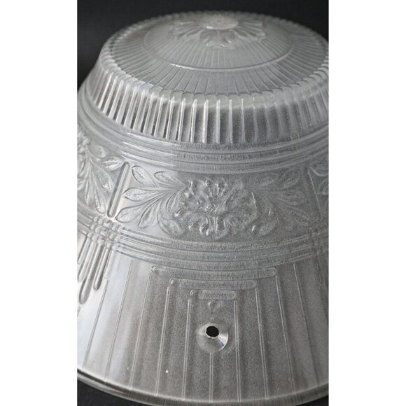 Vintage Ceiling Lamp Shade Frosted Embossed Design 1950's Light fixture - Picture 4 of 4